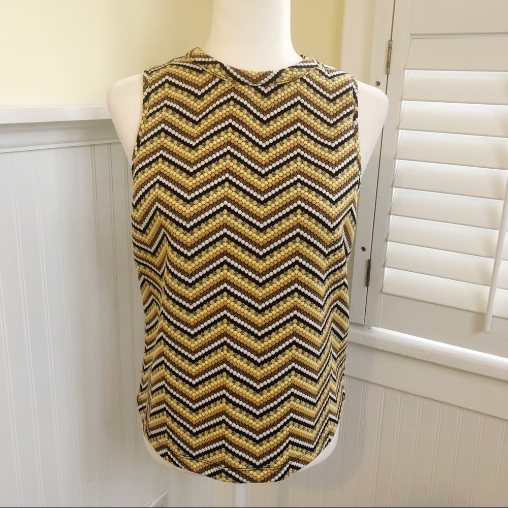 Anthropologie Postage Stamp Sleeveless Chevron Top - Picture 1 of 5